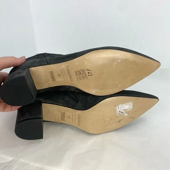 New L’AGENCE Women Jeanne Pointed Toe
Graphite Gray Brown Suede Bootie - Picture 11 of 11